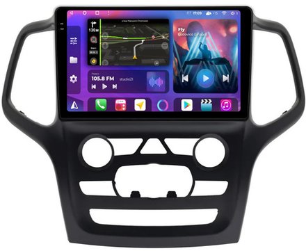 Магнитола для Jeep Grand Cherokee WK2 2013-2021 (ШГУ 5") - FarCar BM9-2K-9564F2 монитор 9.5" 2K QLED на Android 14, TS10, 4+32Гб, CarPlay, 4G SIM-слот