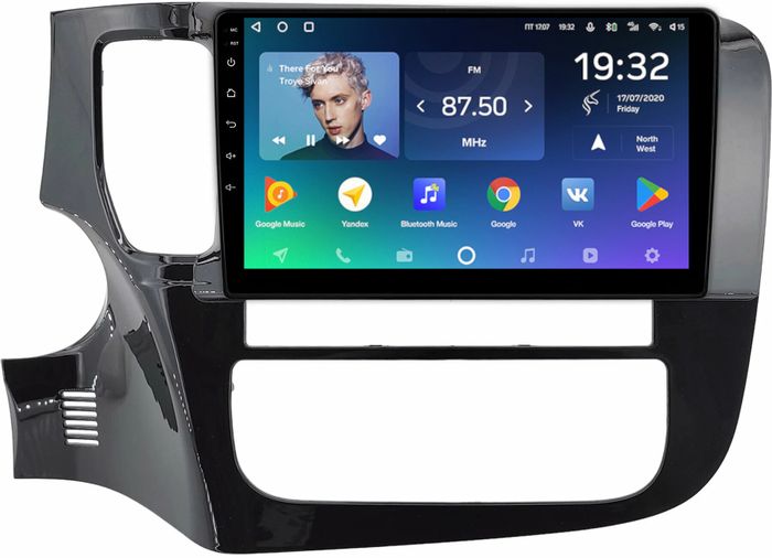 Магнитола для Mitsubishi Outlander 3 2012-2022 (овальный климат) - Teyes CC2 PLUS монитор 9" QLED на Android 10, ТОП процессор, 4Гб+64Гб, 4G SIM-слот