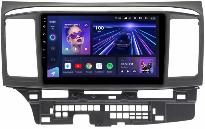 Магнитола для Mitsubishi Lancer X 2007-2016 (рамка 9) - Teyes CC3L на Android 10, 8-ядер, CarPlay, 4G SIM-слот