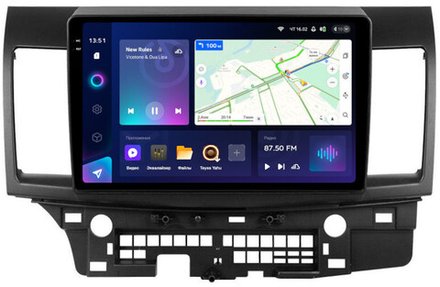 Магнитола для Mitsubishi Lancer X 2007-2016 (рамка 10) - Teyes CC3-2K на Android 10, 2K QLED, ТОП процессор, CarPlay, 4G SIM-слот