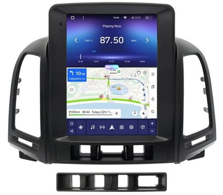 Магнитола для Hyundai Santa Fe 2 2006-2012 (штатный усилитель, рамка тип 1) - Teyes TPRO 2 монитор 9.7" QLED в стиле "Тесла" на Android 10, TS10, 4G SIM-слот