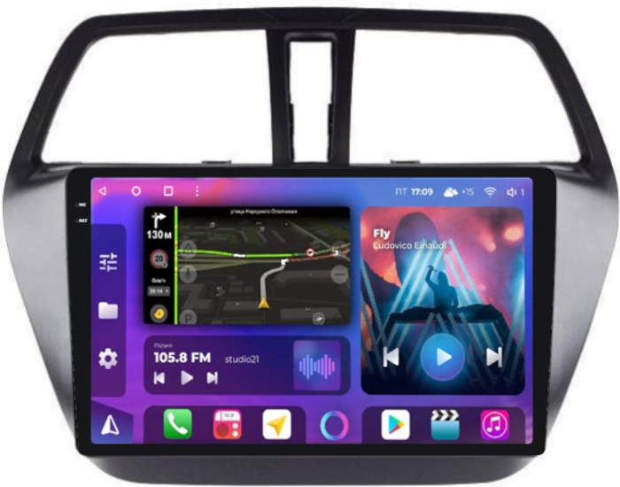 Магнитола для Suzuki SX4 2 2013-2021 - FarCar BM337M-2K монитор 9.5" 2K QLED на Android 14, TS10, 4+32Гб, CarPlay, 4G SIM-слот