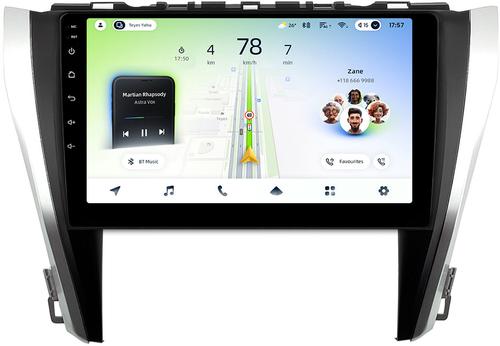 Магнитола для Toyota Camry 55 2014-2018 (рамка серебристо-черная) - Teyes CC4L монитор 10" IPS на Android 14, Snapdragon 662, CarPlay, 4G SIM-слот