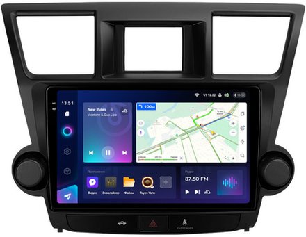 Магнитола для Toyota Highlander 2 XU40 2007-2013 (крутилки активные) - Teyes CC3-2K на Android 10, 2K QLED, ТОП процессор, CarPlay, 4G SIM-слот