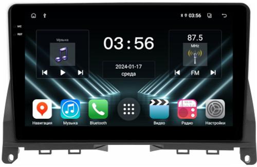 Магнитола для Mercedes-Benz C W204 2007-2011 - FarCar DX9-9591 монитор 9.5" IPS на Android 13, 4+64Гб, CarPlay