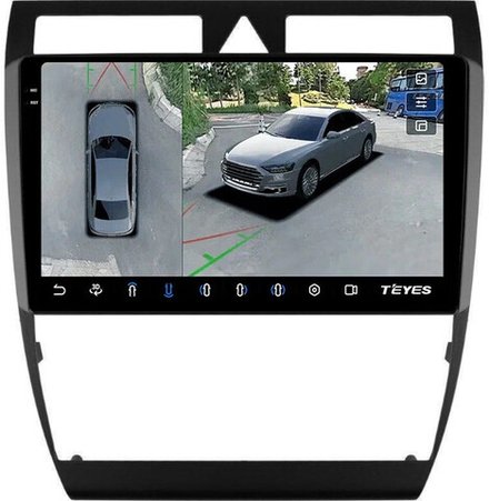 Магнитола для Audi A6 C5 2001-2004 - Teyes CC3-2K-360 на Android 10, 2K QLED, 6Гб+128Гб, CarPlay, 4G SIM-слот, 4 камеры в комплекте