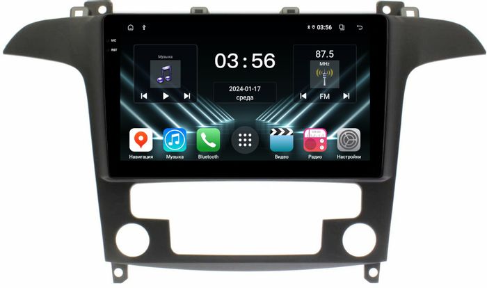 Магнитола для Ford S-Max, Galaxy 2 2006-2015 (климат) - FarCar DX3028M монитор 9.5" IPS на Android 13, 4+64Гб, CarPlay