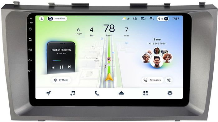 Магнитола для Toyota Camry 40 2006-2011 - Teyes CC4L-DTS монитор 9" IPS на Android 14, Быстрая, Snapdragon 662, CarPlay, 4G SIM-слот