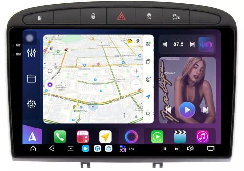 Магнитола для Peugeot 308 2007-2014, 408 2012-2022 - FarCar XXL083M монитор 9.5" 2K QLED на Android 14, TS20, 8+256Гб, CarPlay, 4G SIM-слот