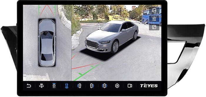Магнитола для Toyota Corolla E180 2012-2016 (штатная КЗВ) - Teyes CC3-2K-360 монитор 13" 2K QLED на Android 10, Быстрая, CarPlay, 4G SIM-слот, 4 камеры в комплекте