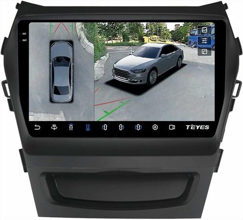 Магнитола для Hyundai Santa Fe 3 2012-2018 (климат на ШГУ) - Teyes CC3-2K-360 монитор 9.5" 2K QLED на Android 10, 6Гб+128Гб, CarPlay, 4G SIM-слот, 4 камеры в комплекте