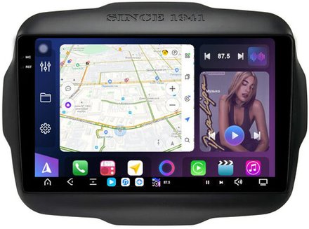 Магнитола для Jeep Renegade 2014-2021 - FarCar GX9-9596 монитор 9.5" 2K QLED на Android 14, TS20, 6+128Гб, CarPlay, 4G SIM-слот