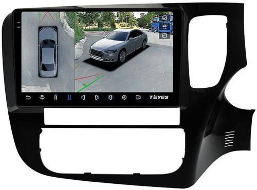 Магнитола для Mitsubishi Outlander 3 2012-2021 (правый руль) - Teyes CC3-2K-360 монитор 9.5" 2K QLED на Android 10, 6Гб+128Гб, CarPlay, 4G SIM-слот, 4 камеры в комплекте