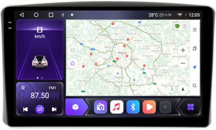 Магнитола для Toyota Land Cruiser 100 1998-2002 (три крутилки климата) - Kuberg OL-9424 QLed+2K, Android 12, TS10,  CarPlay, 4G SIM-слот
