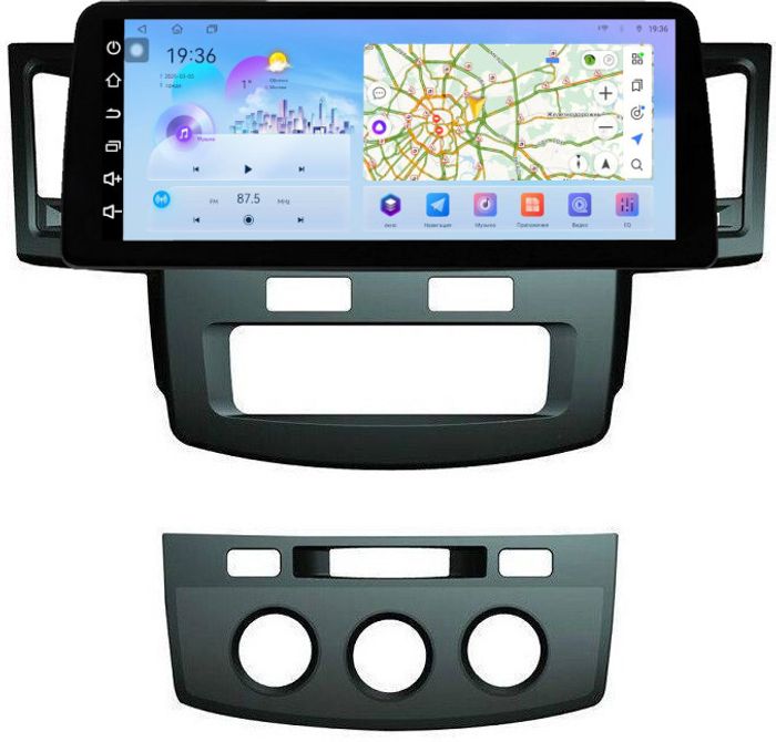 Магнитола для Toyota HiLux 7 2011-2015 - FarCar монитор 12.3" 2K QLED на Android 14, TS10, CarPlay, 4G SIM-слот