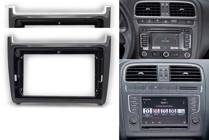 Магнитола для Volkswagen Polo 5 2009-2020 (рамка черная глянцевая) - FarCar BX877 монитор 13" 2K QLED на Android 13, Быстрая, CarPlay, 4G SIM-слот
