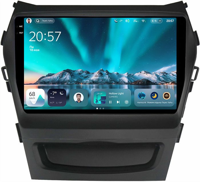 Магнитола для Hyundai Santa Fe 3 2012-2018 (климат на ШГУ) - Teyes CC4 монитор 9.2" 2K QLED на Android 14, Snapdragon 680, DSP, CarPlay, 4G SIM-слот