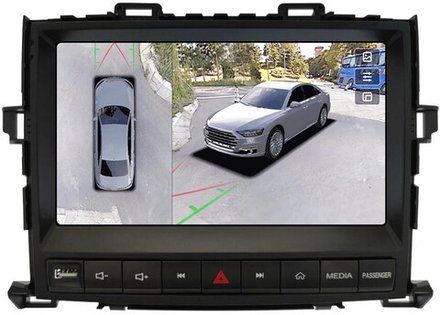 Магнитола для Toyota Alphard H20, Vellfire 2008-2014 (менее 10 динамиков, рамка с кнопками) - Teyes CC3-2K-360 на Android 10, 2K QLED, 6Гб+128Гб, CarPlay, 4G SIM-слот, 4 камеры в комплекте