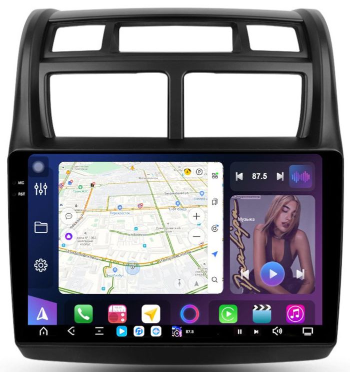 Магнитола для KIA Sportage 2 2008-2010 - FarCar XXL023M монитор 9.5" 2K QLED на Android 14, TS20, 8+256Гб, CarPlay, 4G SIM-слот