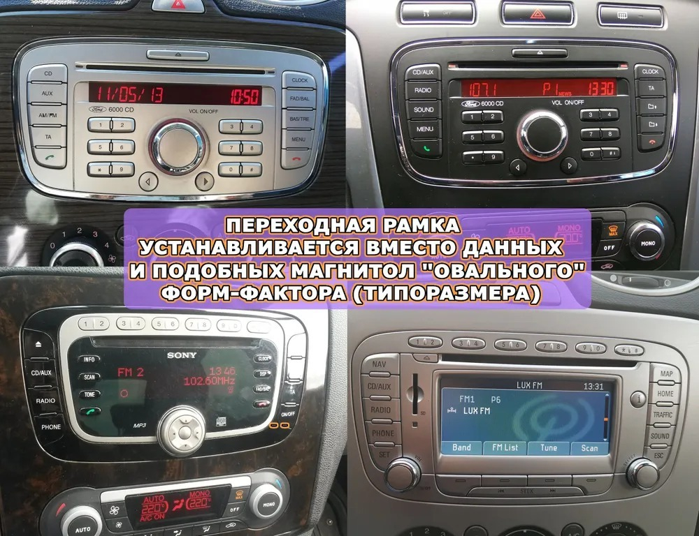 Магнитола для Ford Mondeo 4, Focus 2, S-Max/Galaxy и пр. (ШГУ овальное) - Teyes LUX ONE 360 монитор 12.3" 2K QLED на Android 10, 6Гб+128Гб, CarPlay, 4G SIM-слот, 4 камеры в комплекте
