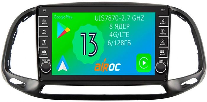 Магнитола для FIAT Doblo 2015+ - Airoc AB-1504 (кнопки и крутилки), Android 13, Быстрая, SIM-слот, CarPlay