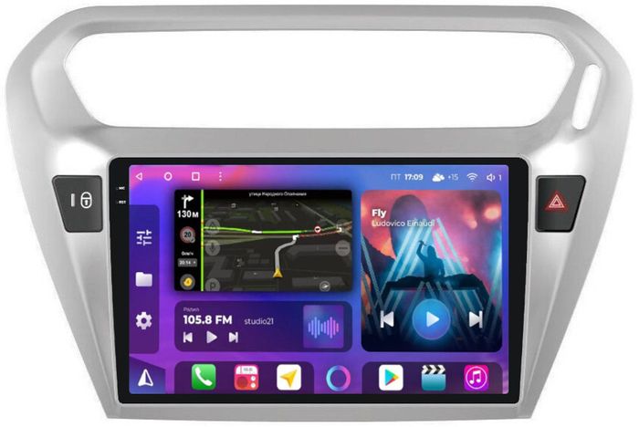 Магнитола для Peugeot 301 / Citroen C-Elysee - FarCar BM294M-2K монитор 9.5" 2K QLED на Android 14, Быстрая, CarPlay, 4G SIM-слот