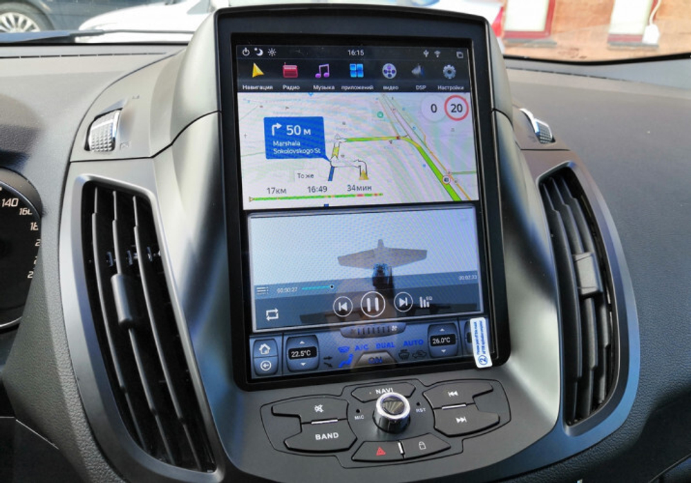 Магнитола для Ford Kuga 2011-2019 - Kuberg ZF-1002-Q6 вертикальный экран в стиле "Тесла" на Android 11, 8Гб+128Гб, CarPlay, 4G SIM-слот