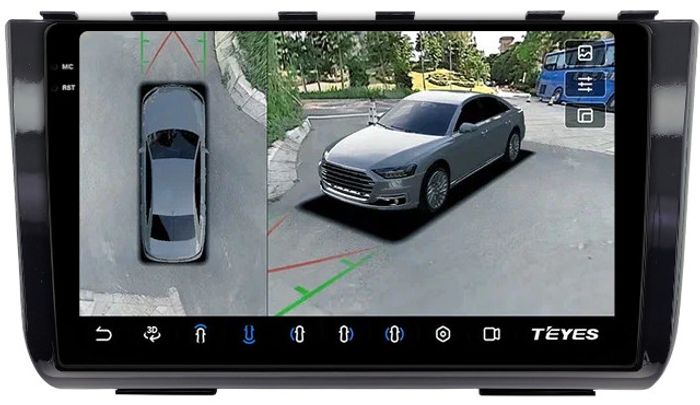 Магнитола для Hyundai Creta 2 2021-2022, Solaris HC 2024+ (рамка черная глянцевая) - Teyes CC3-2K-360 монитор 10.36" 2K QLED на Android 10, Быстрая, CarPlay, 4G SIM-слот, 4 камеры в комплекте