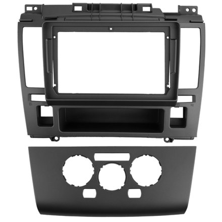 Комплект рамки с разъёмами 9" Nissan Tiida 2004-2013 климат с круглым экраном(чёрная)