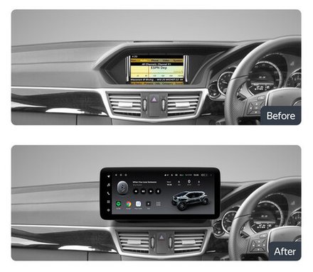 Магнитола для Mercedes-Benz E W212 седан правый руль 2012-2015 NTG 4.5 - Teyes LUX ONE ROUND монитор 12.3" 2K QLED на Android 10, CarPlay, 4G SIM-слот