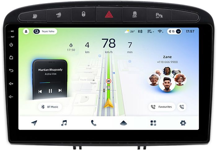 Магнитола для Peugeot 308 2007-2014, 408 2012-2022 - Teyes CC4L-DTS монитор 9" IPS на Android 14, Быстрая, Snapdragon 662, CarPlay, 4G SIM-слот