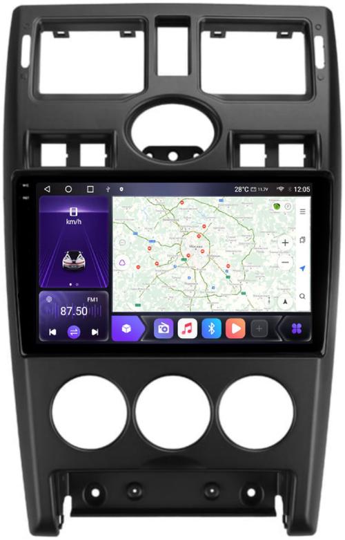 Магнитола для Lada Priora 2007-2013 (рамка черная) - Kuberg OL-9066-1 QLed+2K, Android 12, TS10, CarPlay, 4G SIM-слот
