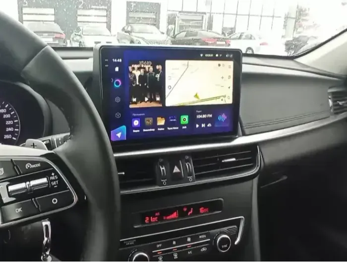 Магнитола для KIA Optima 2016-2020 (полная поддержка кнопок снизу, кругового обзора) - Airoc 2K AU-2310 на Android 13, TS20, 12/512Гб, SIM-слот