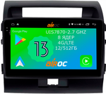 Магнитола для Toyota Land Cruiser 200 2007-2015 (экран климата внизу) - Airoc 2K AU-1111 Android 13, Быстрейшая, Carplay, 4G SIM-слот