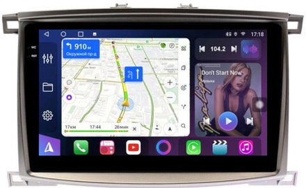 Магнитола для Toyota Land Cruiser 100, Lexus LX470 2002-2007 (экран климата снизу) - FarCar 457/1166M монитор 10.36" QLED на Android 14, TS18, CarPlay, 4G SIM-слот