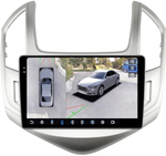 Магнитола для Chevrolet Cruze 1 2012-2015 (рамка серебро) - FarCar BX261M-360 монитор 9.5" 2K QLED на Android 13, 6Гб+128Гб, CarPlay, 4G SIM-слот, 4 камеры в комплекте