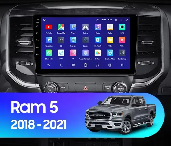 Магнитола для Dodge RAM 5 2018-2023+ - Kuberg QLed, Android 13, Быстрейшая, CarPlay, SIM-слот