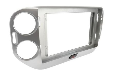Комплект рамки с разъёмами 10"+can VW Tiguan 2007-2017 (любая аварийка) серебро