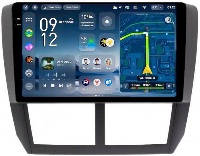 Магнитола для Subaru Forester 3 SH 2008-2013, Impreza 3 GH,GE - Teyes CC4-PRO монитор 9.5" 2K QLED на Android 13, Snapdragon 778G, ИИ, CarPlay, DSP, 4G SIM-слот