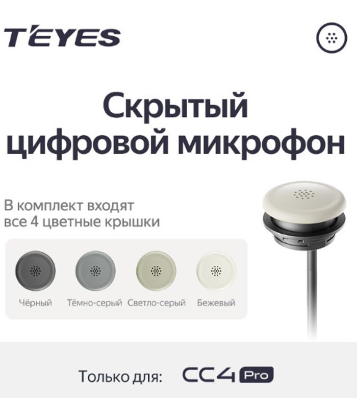 Скрытый цифровой микрофон для Teyes CC4PRO