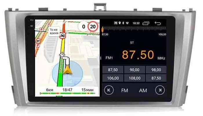 Магнитола для Toyota Avensis 2008-2015 (рамка серебро)- Parafar PF699RN2K-C на Android 13, QLED+2K, ТОП процессор, 4Гб+32Гб, CarPlay, 4G SIM-слот