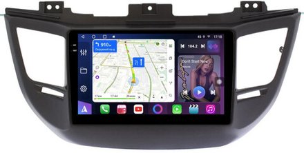 Магнитола для Hyundai Tucson 3 2015-2018 (штатная КЗВ, рамка черная) - FarCar 8101BL-B монитор 9.5" QLED на Android 14, TS18, CarPlay, 4G SIM-слот
