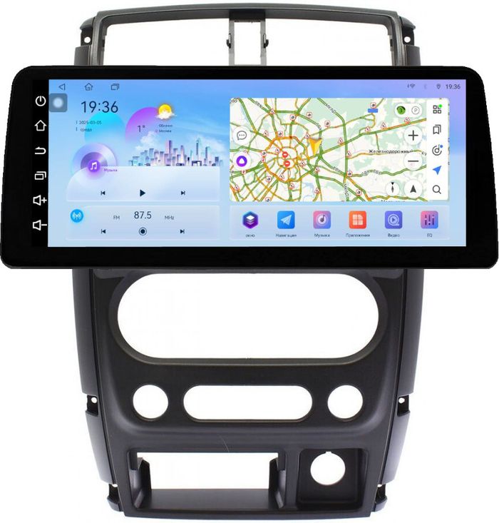 Магнитола для Suzuki Jimny 3 2005-2018 - FarCar монитор 12.3" 2K QLED на Android 14, Быстрая, CarPlay, 4G SIM-слот