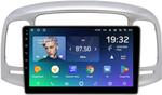 Магнитола для Hyundai Verna 2006-2010 (рамка серебро) - Teyes CC2 PLUS монитор 9" QLED, Android 10, Быстрая, SIM-слот
