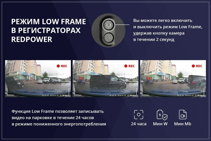 Видеорегистратор 2.5K, сенсор Sony - RedPower DVR-UNI3-G, управление по WiFi