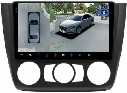 Магнитола для BMW 1-серии E81, E82, E87 2006-2012 (без штатного монитора, кондиционер) - FarCar BX095M-360 монитор 9.5" 2K QLED на Android 13, 6Гб+128Гб, CarPlay, 4G SIM-слот, 4 камеры в комплекте
