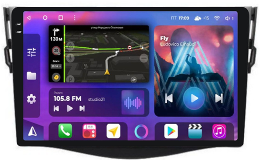 Магнитола для Toyota RAV4 3 2005-2012, Vanguard - FarCar BM018-9M-2K монитор 9.5" 2K QLED на Android 14, TS10, 4+32Гб, CarPlay, 4G SIM-слот