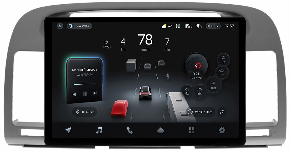 Магнитола для Toyota Camry 30 2001-2006 (рамка графитовая) - Teyes CC4-PRO монитор 13" 2K QLED на Android 13, Snapdragon 778G, ИИ, CarPlay, DSP, 4G SIM-слот