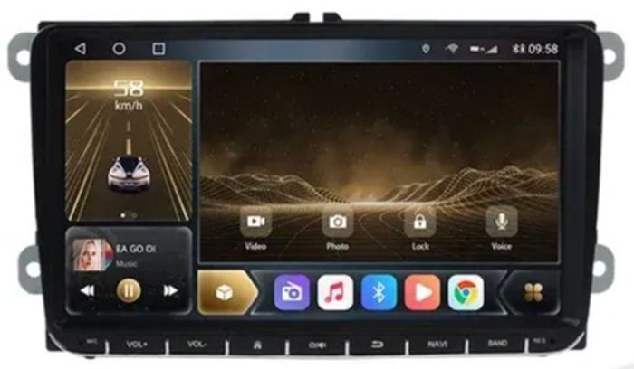 Магнитола для Volkswagen T5, T6, Tiguan, Passat, Polo, Jetta, Amarok, Golf и др., Skoda Fabia, Rapid - Kuberg OL-9972-P на Android 10, Быстрая и, CarPlay, SIM-слот
