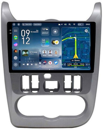 Магнитола для Renault Logan 1 2009-2014, Sandero 1 2010-2014 - Teyes CC4-PRO монитор 9.5" 2K QLED на Android 13, Snapdragon 778G, ИИ, CarPlay, DSP, 4G SIM-слот